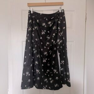 SHEIN Black Floral A-Line Skirt